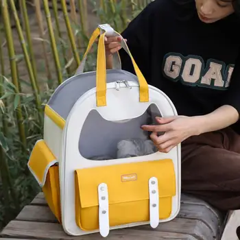  рюкзак для собак большой емкости Oxford Cloth Pet Backpack Secure Удобный дышащий компаньон в путешествии для пушистого друга