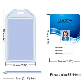  Сверхмощный держатель для бейджей ID-карты, твердый пластиковый вертикальный силиконовый мягкий прозрачный держатель для карт из ПВХ Держатель именной бирки 57x102 мм