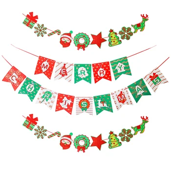 Счастливого Рождества Баннер На открытом воздухе Рождественские ягоды Сосна Санта Висячая Гирлянда Рождественские украшения для дома Новый год 2024 Навидад Ноэль