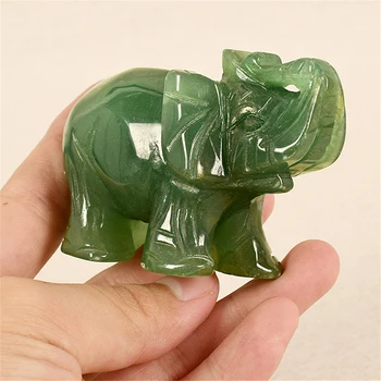 Счастливый слон Зеленая Фортуна Фэн-шуй Статуя Статуэтка Украшение Чакра Каменная статуя Домашний декор