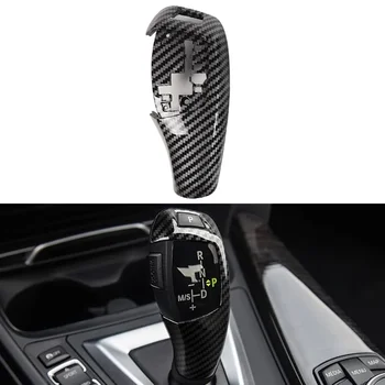 Углеродное волокно Черный LHD Автомобильная ручка переключения передач Наклейки на ручку переключения передач для BMW X6 F16 2015 2016 2017 2018 2019 Панель рычага автоматического переключения передач