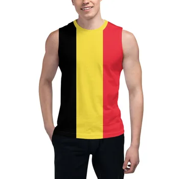 Футболка без рукавов Флаг Бельгии 3D Мужская футболка для мальчиков Тренажерные залы Майки Фитнес-джоггеры Баскетбольный тренировочный жилет
