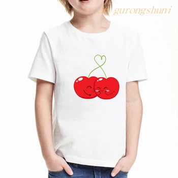 футболка для мальчиков футболки смешные милые красные вишневая одежда детская футболка для мальчиков футболки летние топы для девочек футболки детская одежда