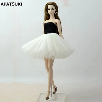 Черное белое пэчворк Балетное платье для куклы Барби Одежда Вечерние платья Vestido Одежда для кукол Барби 1/6 Аксессуары для кукол