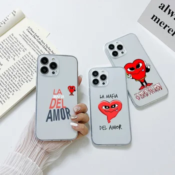 Чехол для телефона Mafia Of Love с рисунком красного сердца для iphone 15 14 13 12 11 XS Pro Max Mini X XR SE 2020 Мягкая силиконовая прозрачная капа
