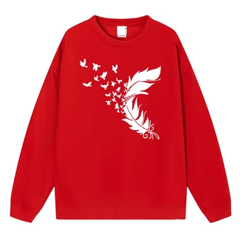 Японский Y2k Ежедневный женский пуловер с круглым воротником Зима 2024 Повседневные женские толстовки с длинными рукавами Рождественский принт Роскошные толстовки